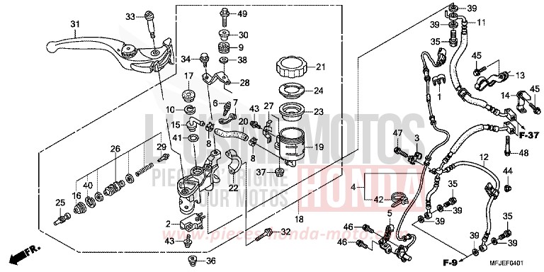 MAITRE-CYLINDRE FREIN AV. (CBR600RA) de CBR600RR ABS GRAPHITE BLACK (NHB01) de 2012